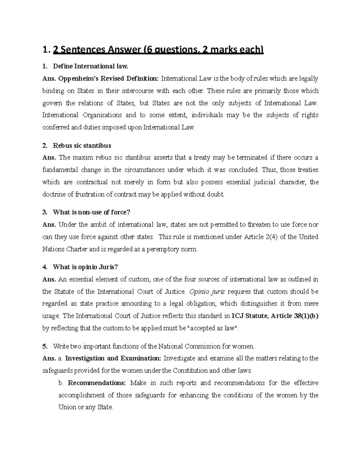 PIL Notes print - 2 markers - 1. 2 Sentences Answer (6 questions, 2 ...
