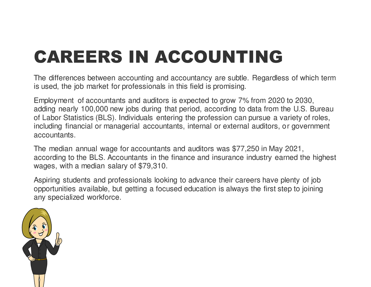 Carrers IN Accounting - CAREERS IN ACCOUNTING The Differences Between ...