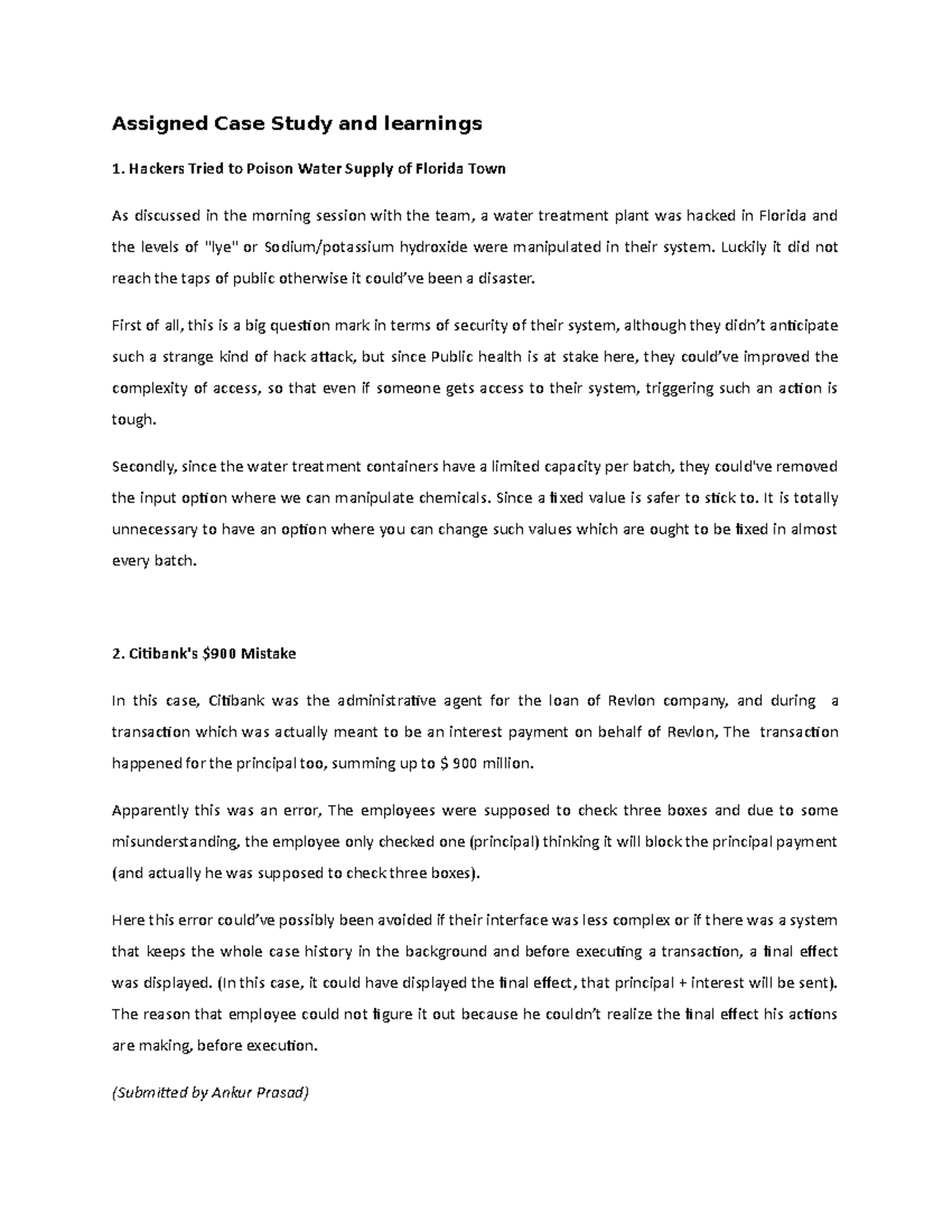 System Issues - Case Study and learnings - Assigned Case Study and ...