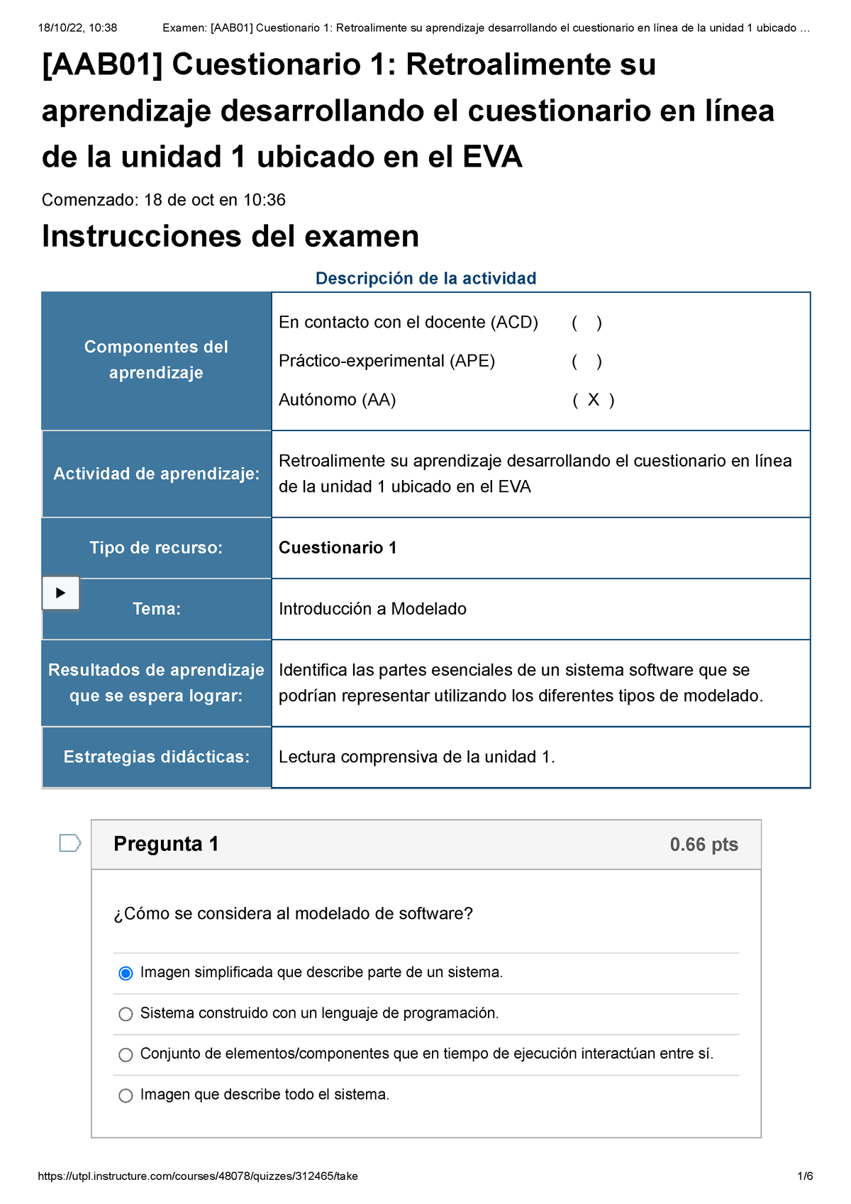 Examen [AAB01] Cuestionario 1 Retroalimente Su Aprendizaje ...