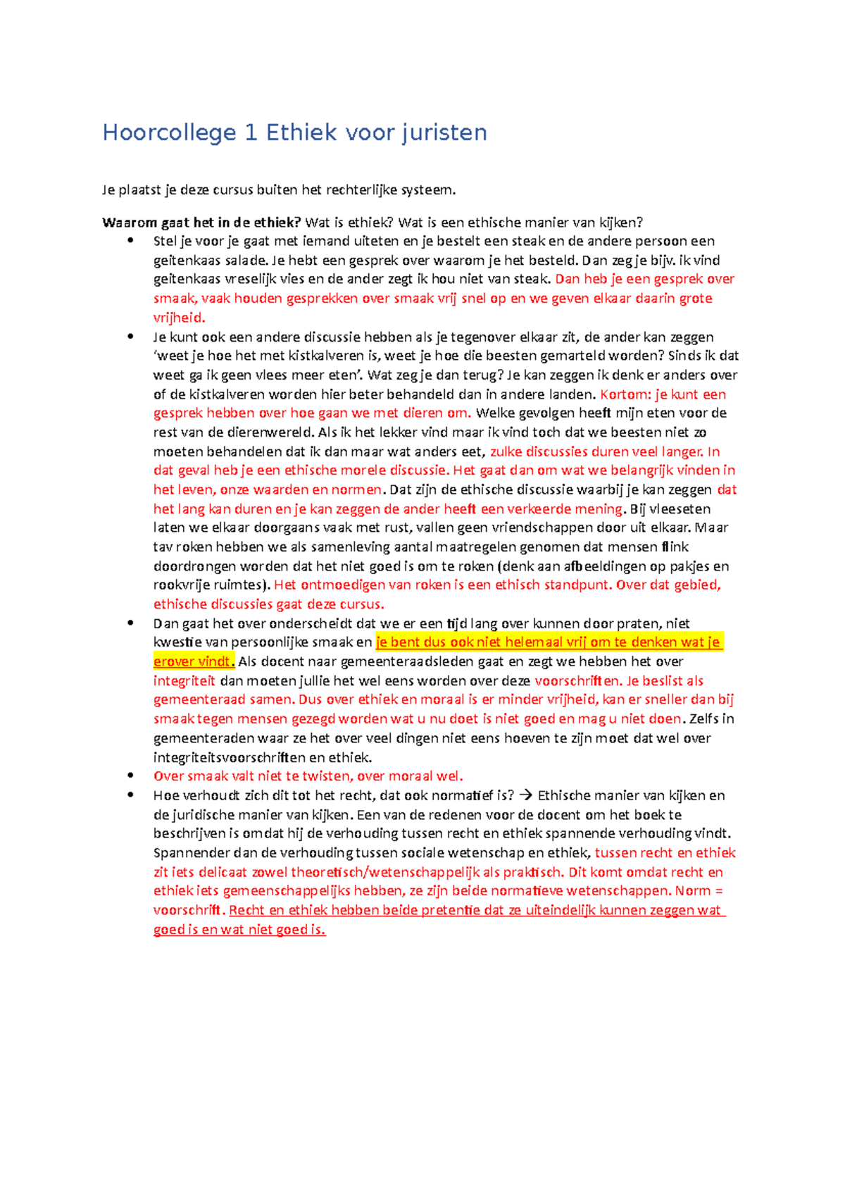 Hoorcollege 1 Ethiek Voor Juristen - Hoorcollege 1 Ethiek Voor Juristen ...