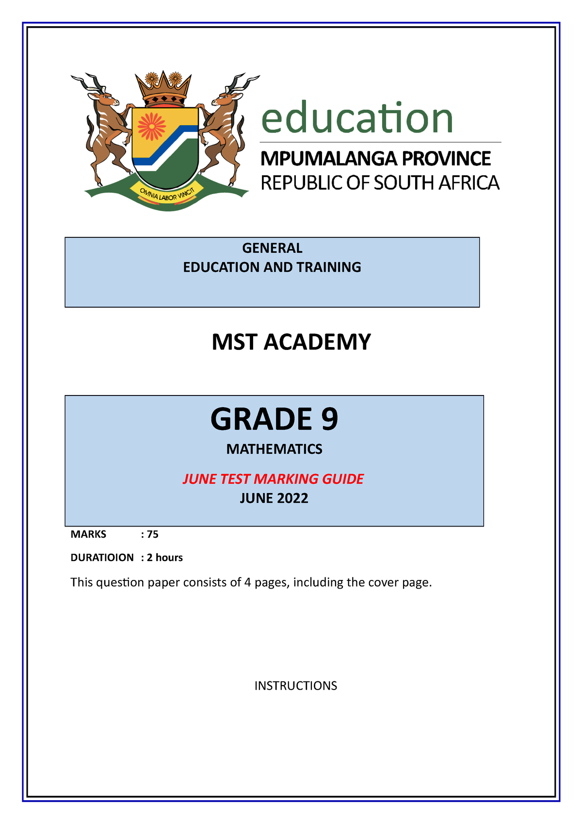 grade 9 maths assignment term 1 memorandum 2023