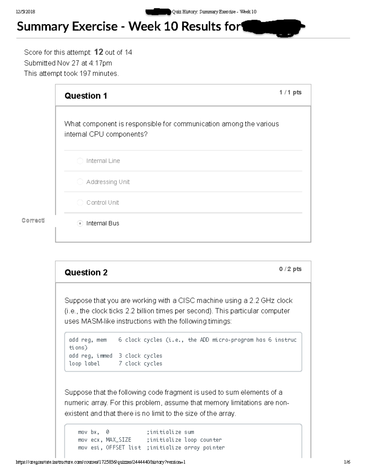 Summary Exercise - Week 10 - 1 / 1 pts Question 1 - Studocu