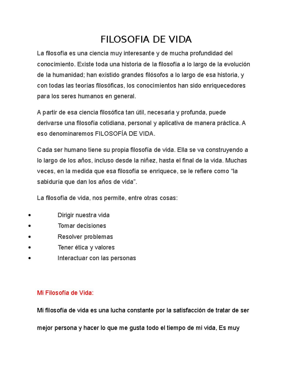 Filosofia De Vida Filosofia De Vida La Filosofía Es Una Ciencia Muy Interesante Y De Mucha 5446