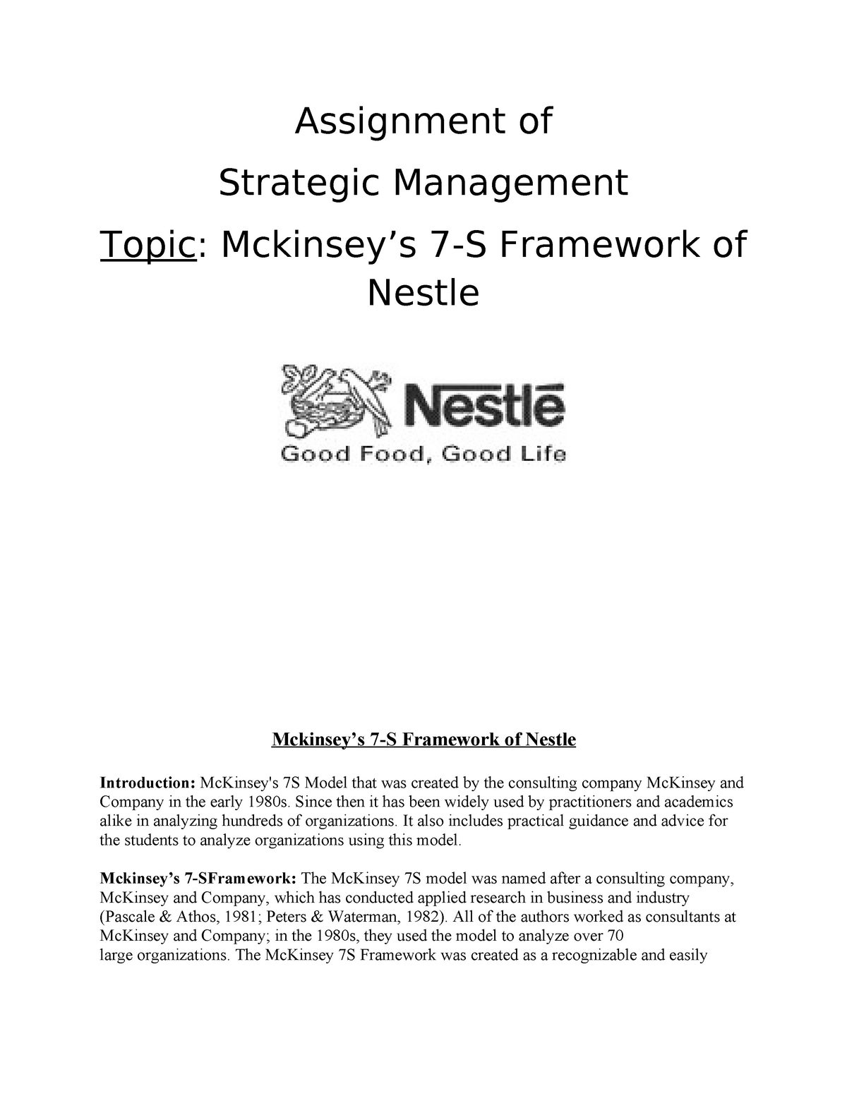 nestle hrm assignment