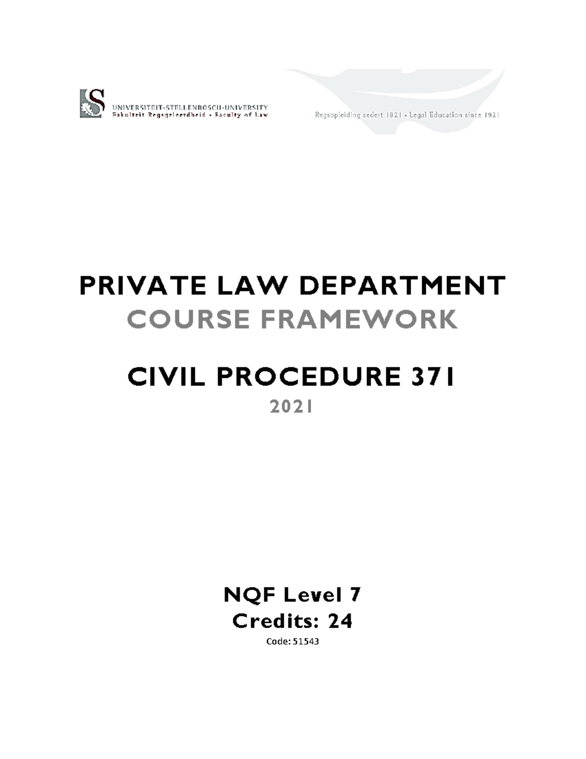 civil-procedure-framework-2021-private-law-department-course