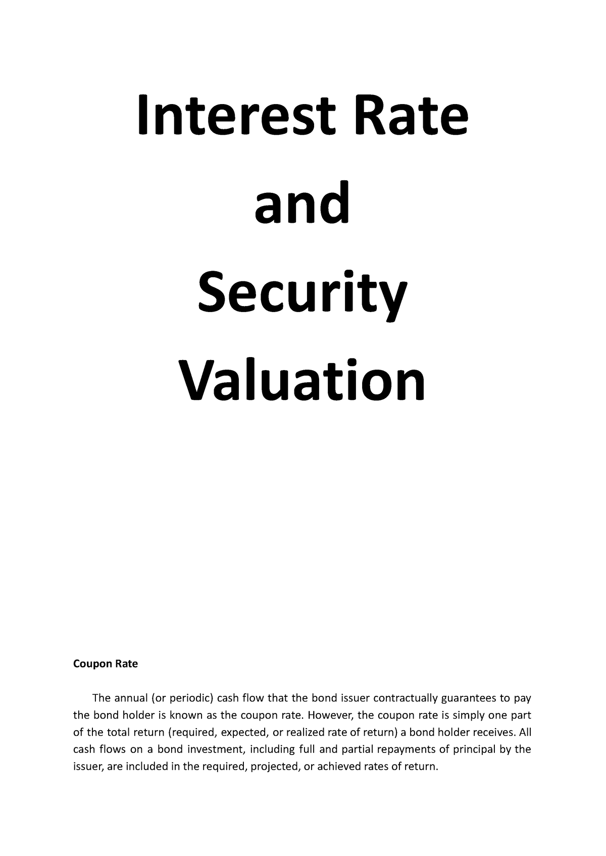 research-3-interest-rate-and-security-valuation-interest-rate-and