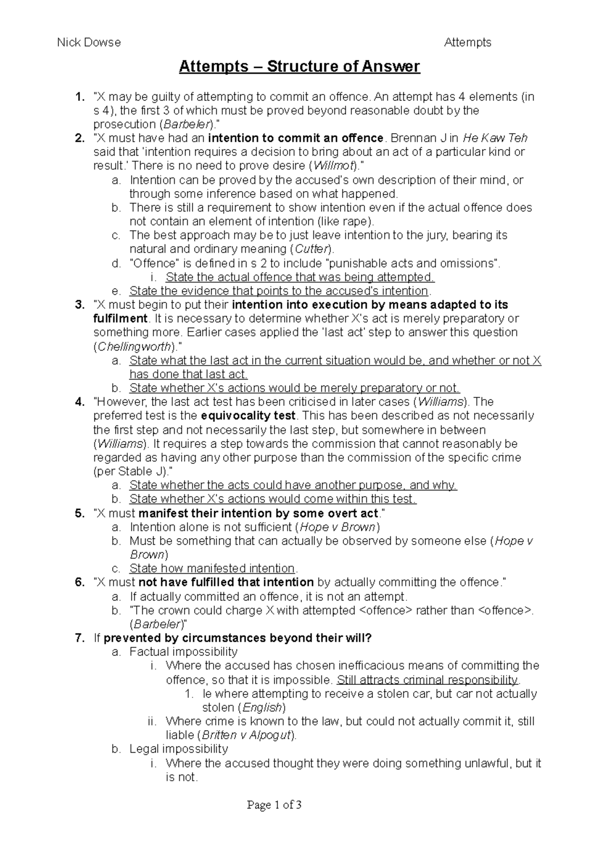 Attempts - Notes - Nick Dowse Attempts Attempts – Structure of Answer ...