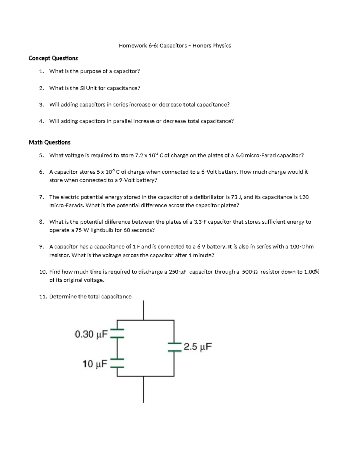 HW+6-6 - aaa - Homework 6-6: Capacitors – Honors Physics Concept ...
