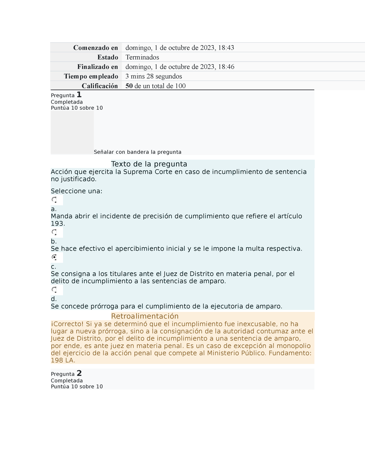 Evaluacion Unidad 3 - Comenzado En Domingo, 1 De Octubre De 2023, 18 ...