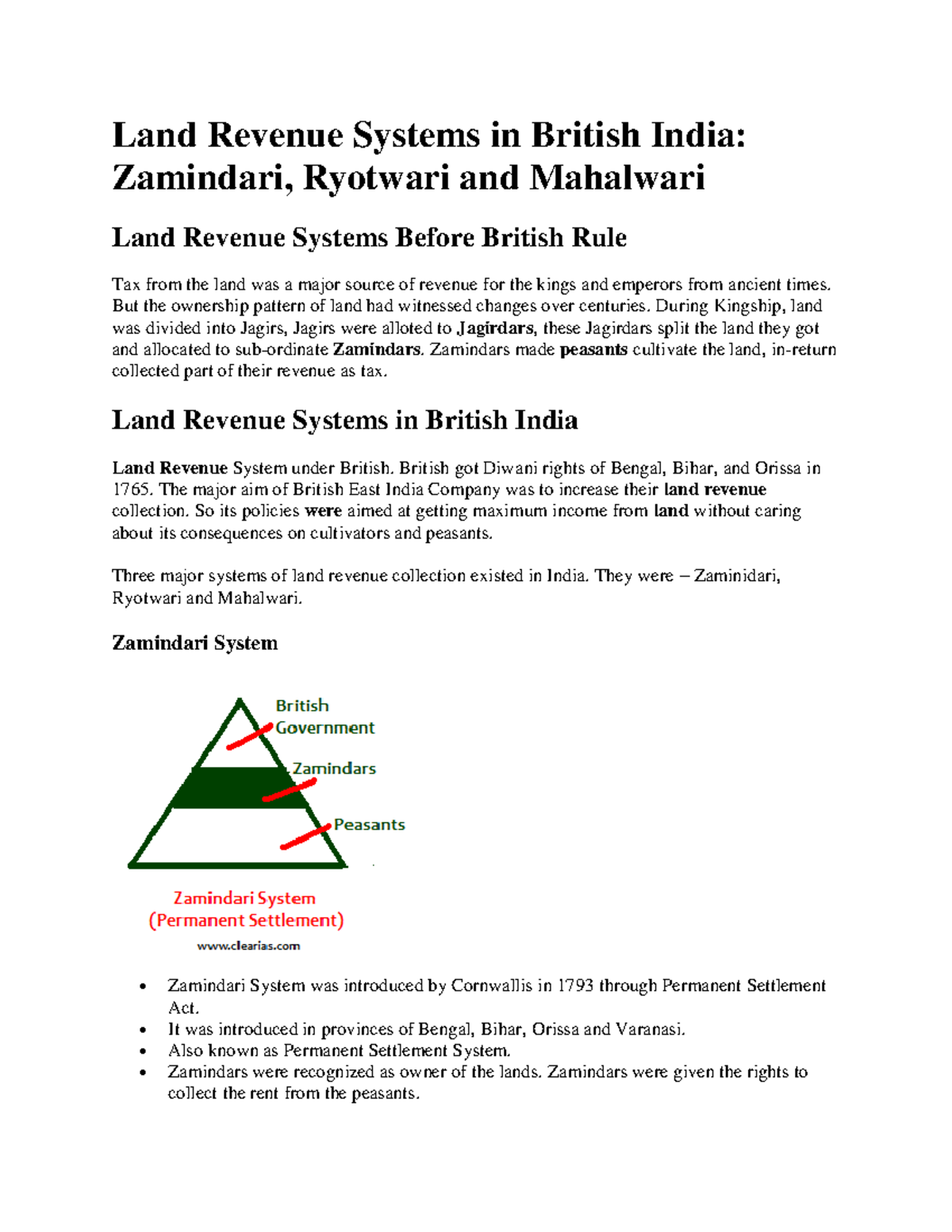 BHS401 LandRevenueSysteminBritishIndia Land Revenue Systems in