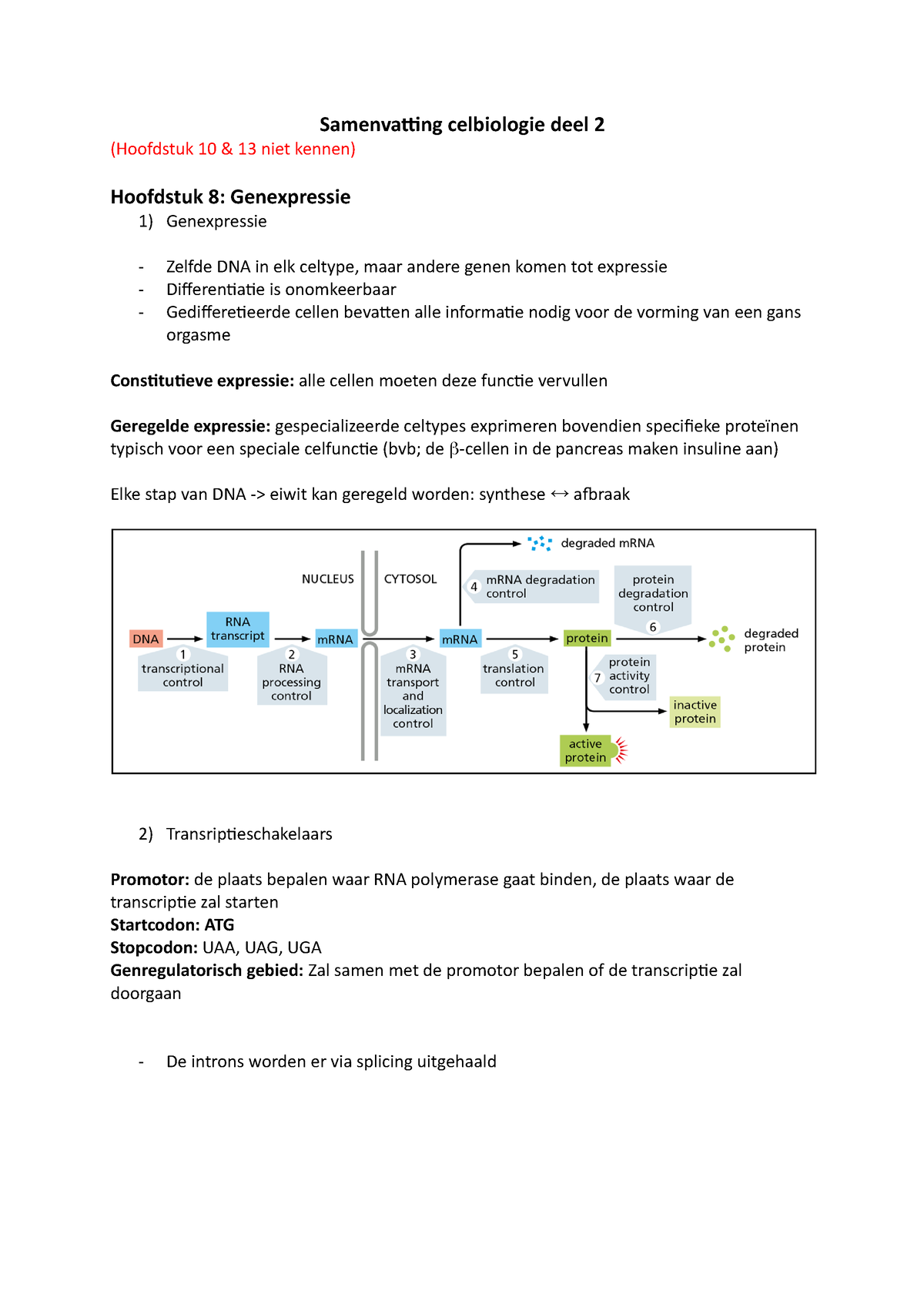 Celbiologie Deel 2 Samenvatting - Moleculaire Celbiologie: Deel 2 - KU ...