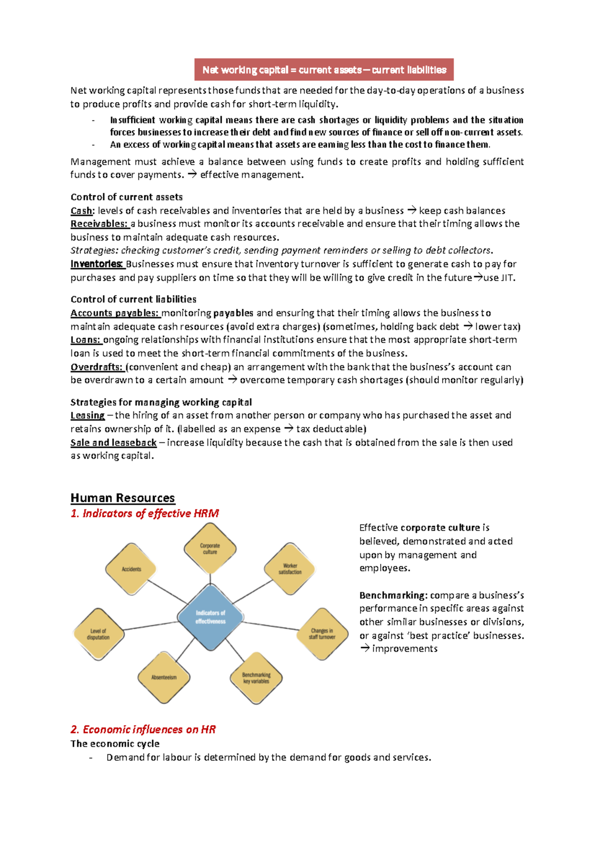 Business Trials Notes - Net working capital represents those funds that ...