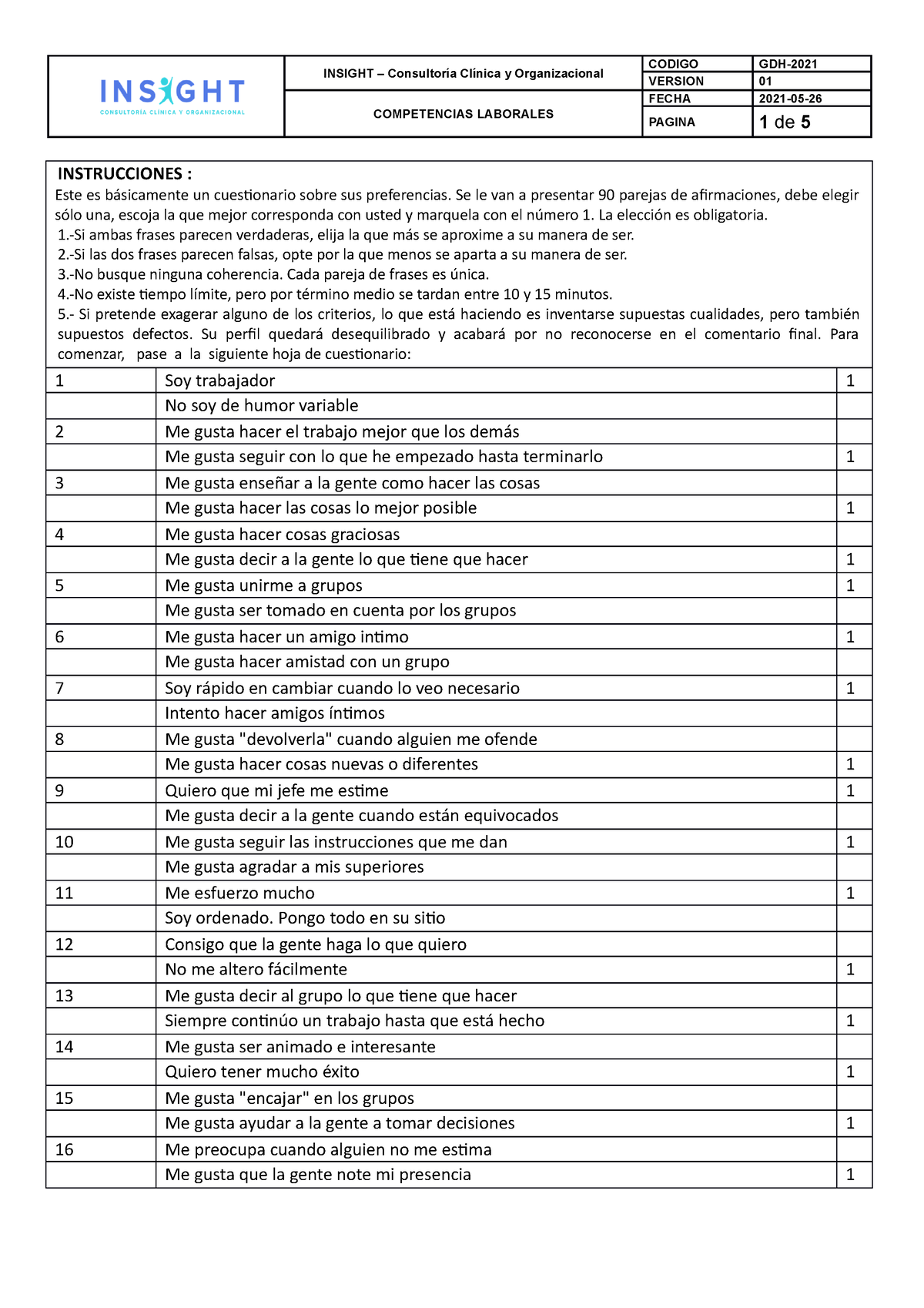 TEST DE Competencias Parte 2 - COMPETENCIAS LABORALES FECHA 2021-05 ...