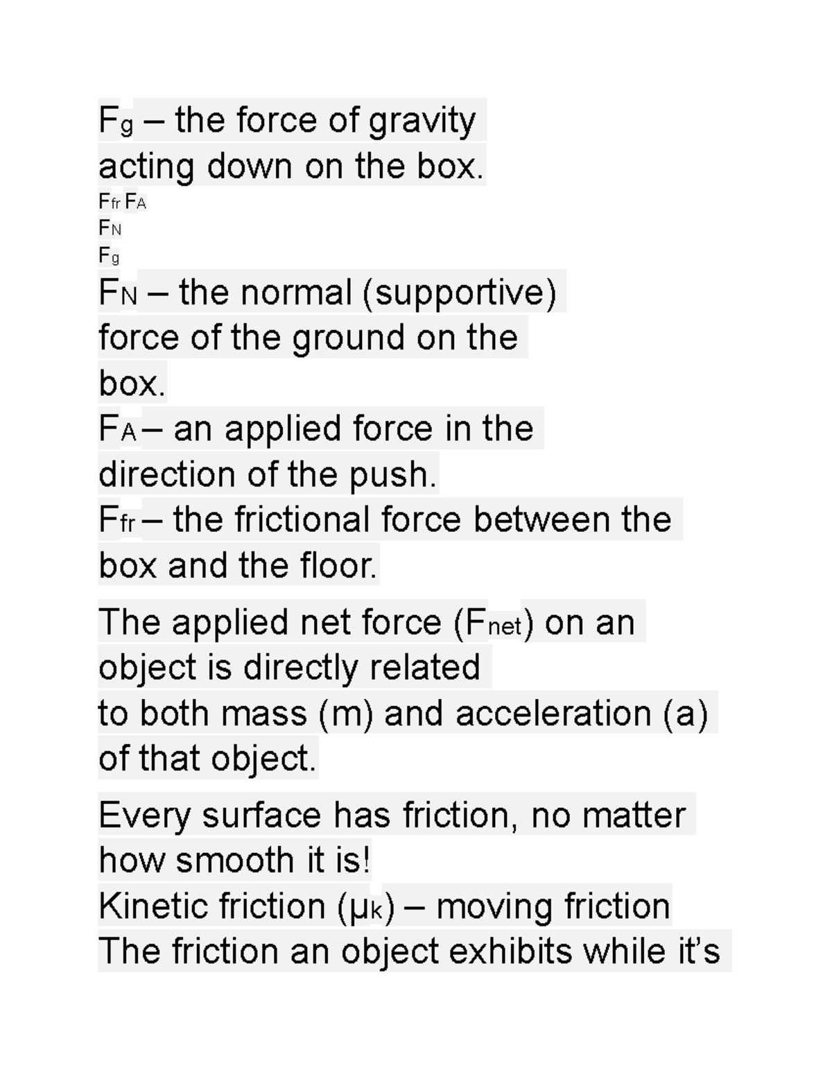 Physics 39 - Lecture Notes - Fg – The Force Of Gravity Acting Down On ...