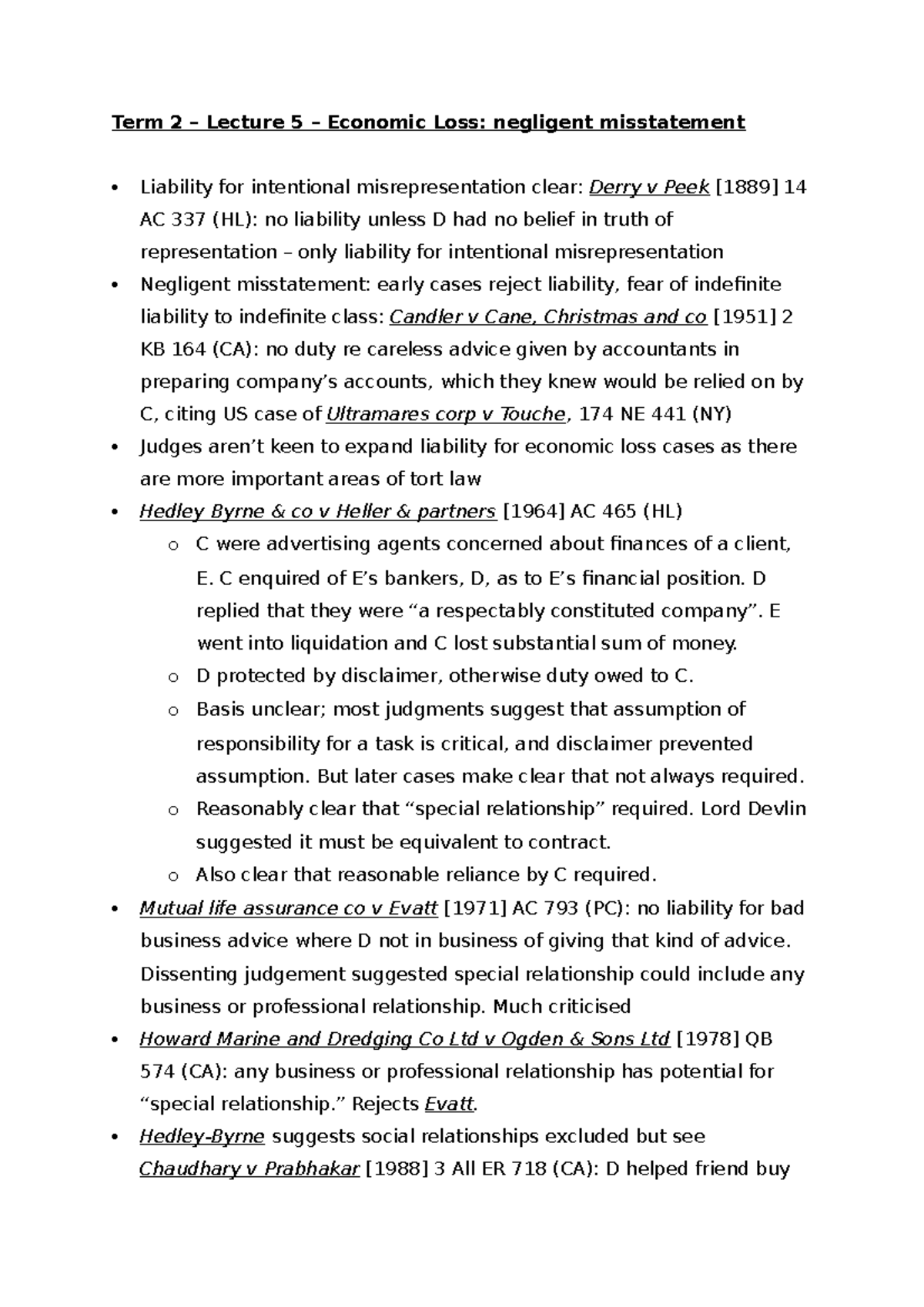 economic-loss-negligent-misstatement-term-2-lecture-5-economic