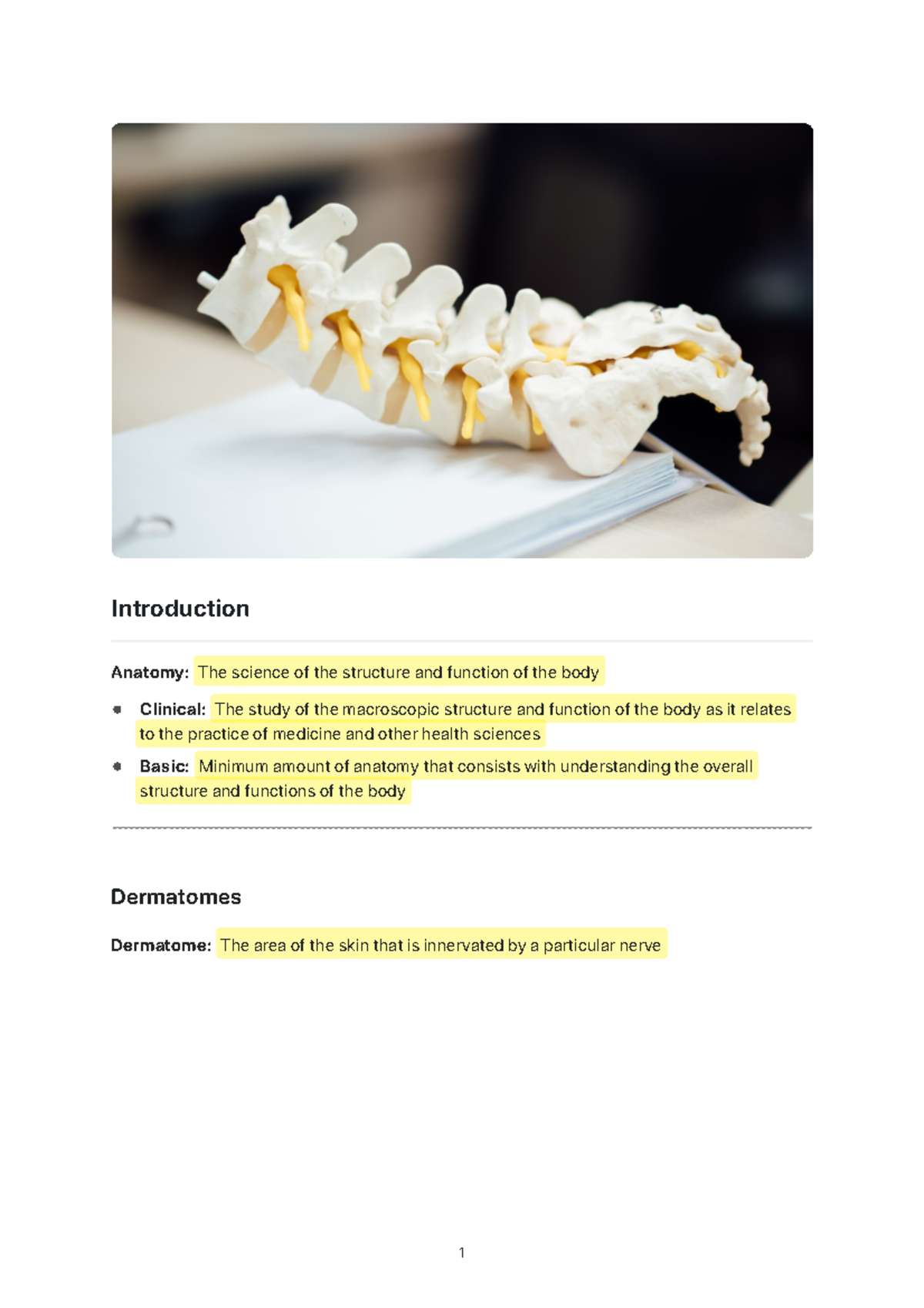 Introduction - Introduction Anatomy: The science of the structure and ...