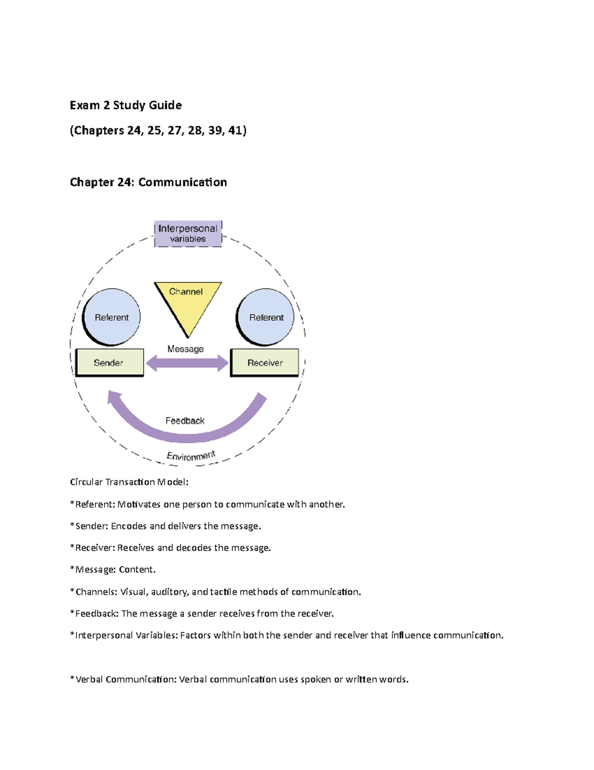 Exam 2 Ch 25, 27, 28, 39, 41 Study Guide - Exam 2 Study Guide (Chapters ...