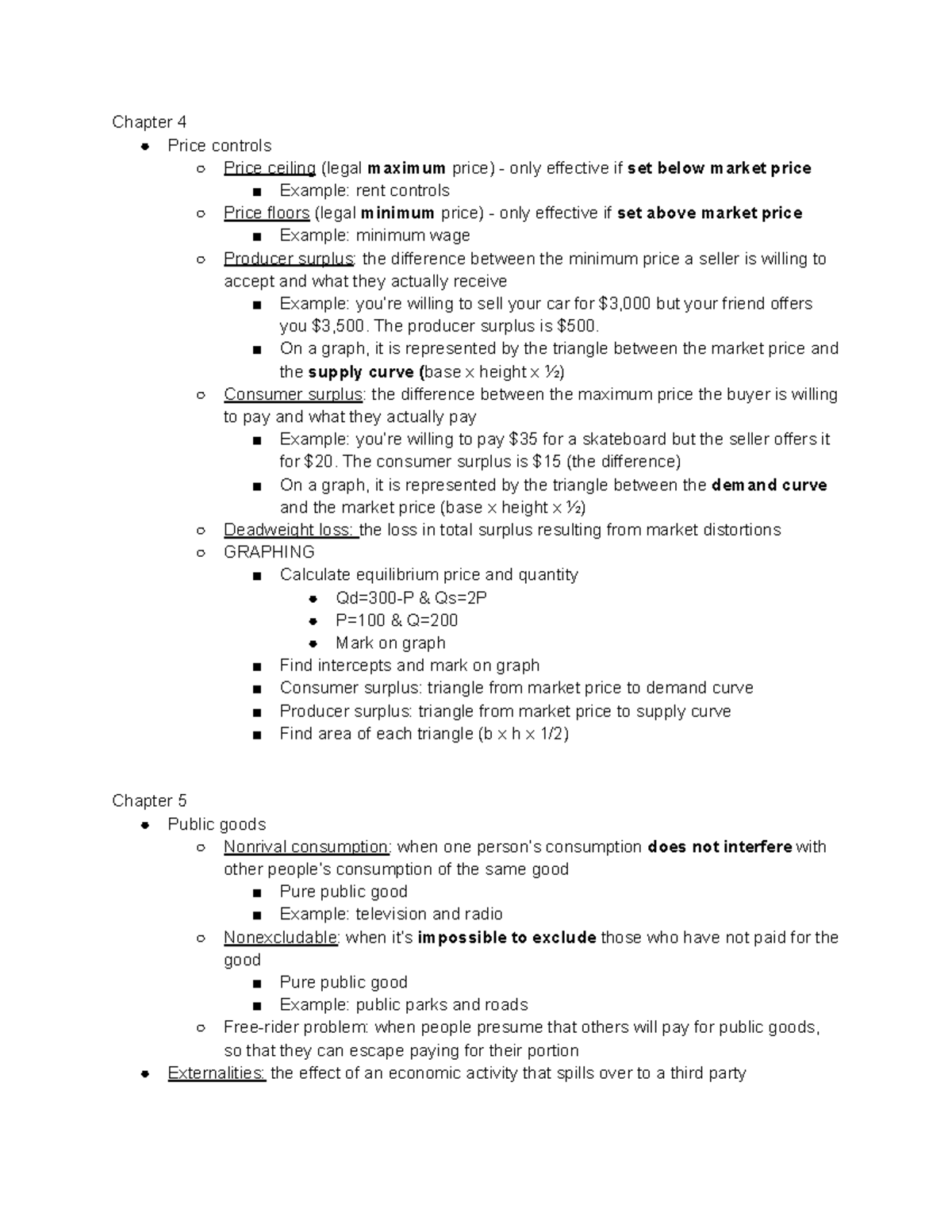 Final exam studyguide econ - Chapter 4 Price controls Price ceiling ...