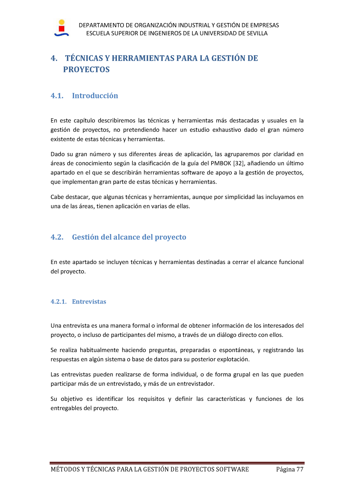 4. TÃ Cnicas Y Herramientas PARA LA Gestiã N DE Proyectos ...