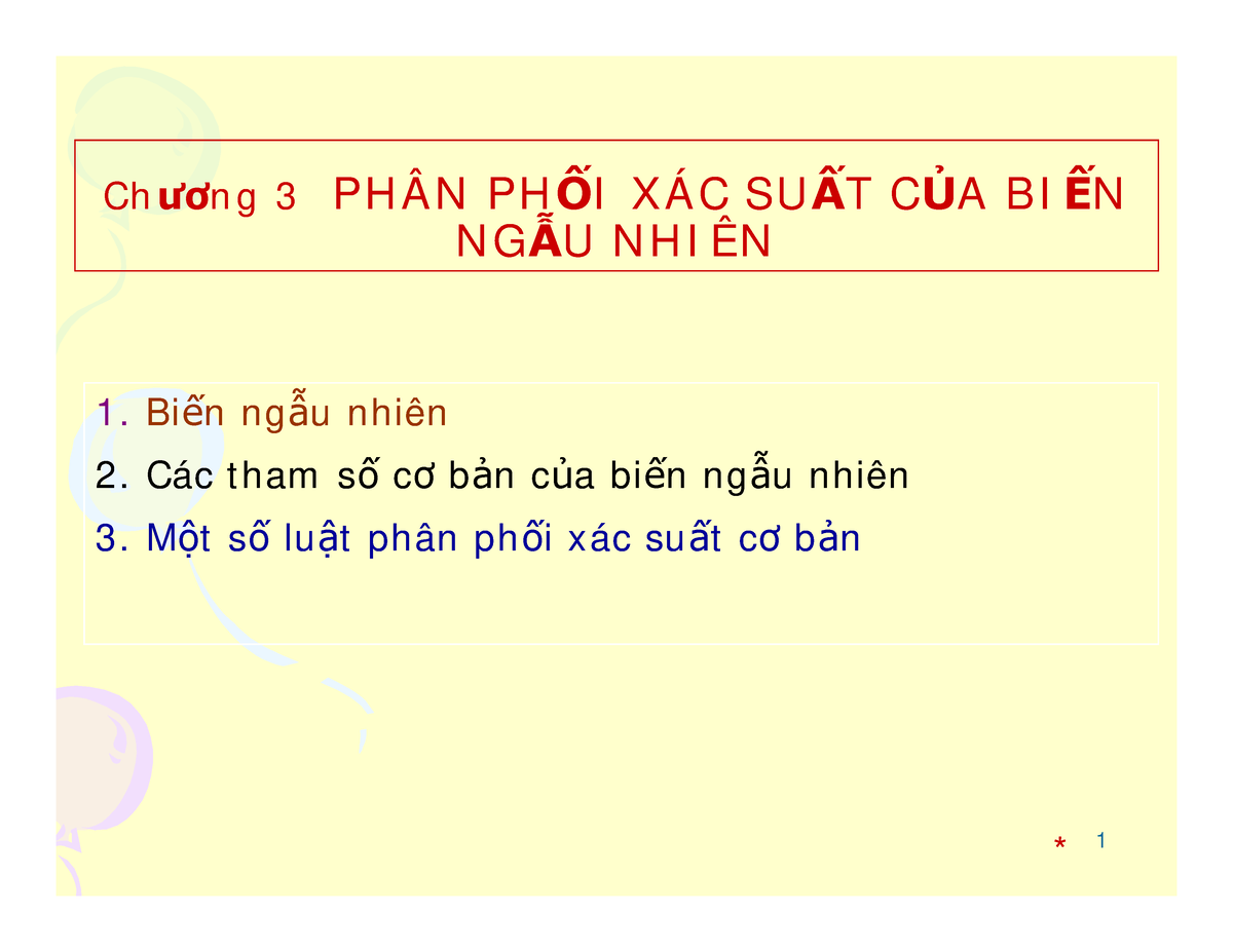 Chuong 3 - Thầy Tín - Ch ±¡ N G 3 PH Â N PH Þ I X Á C SU ¾ T C þ A B I ...