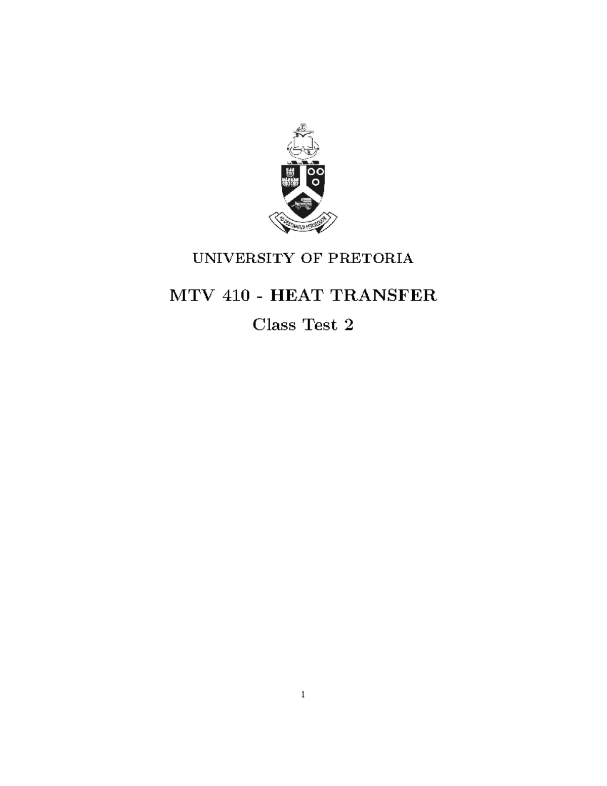 Class Test 2 for MTV 410 Class Test 2 for MTV 410: Thermoflow - 2024 ...