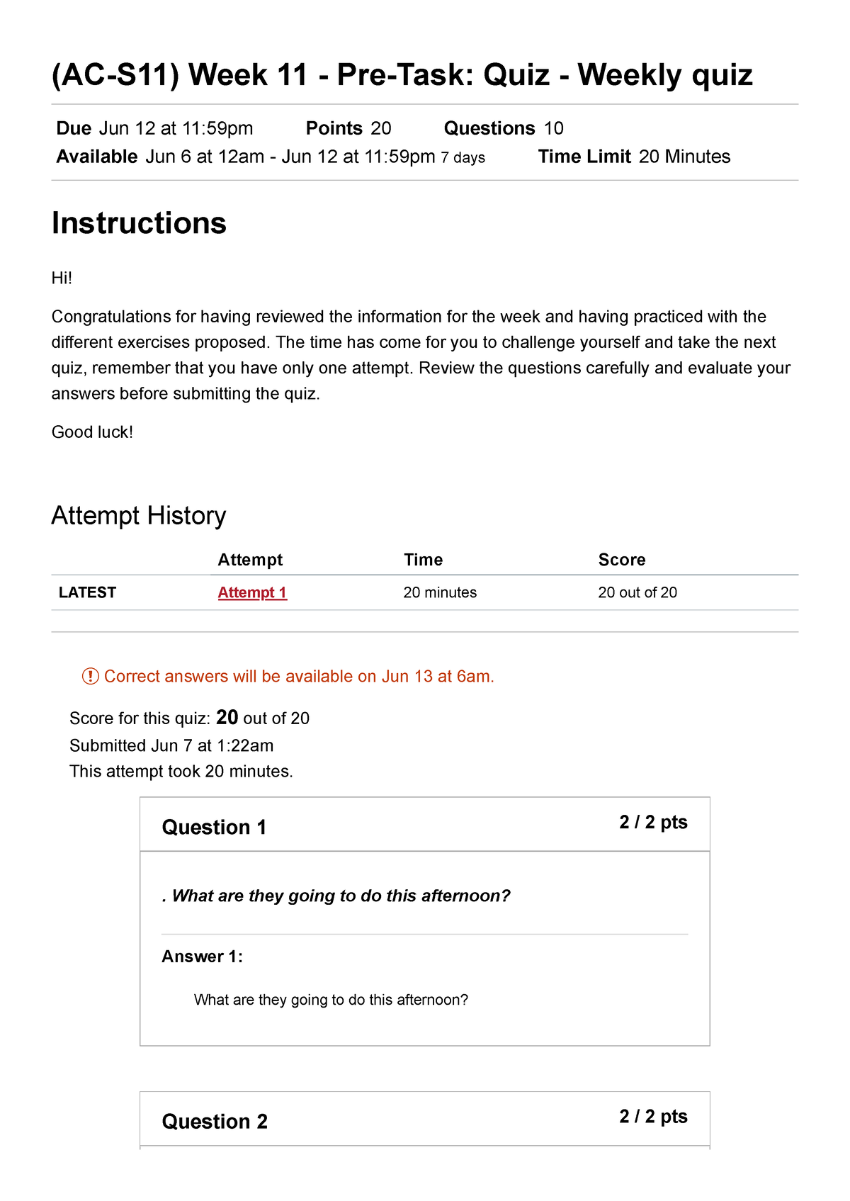 (AC-S11) Week 11 - Pre-Task Quiz - Weekly Quiz Ingles IV (30301 ...