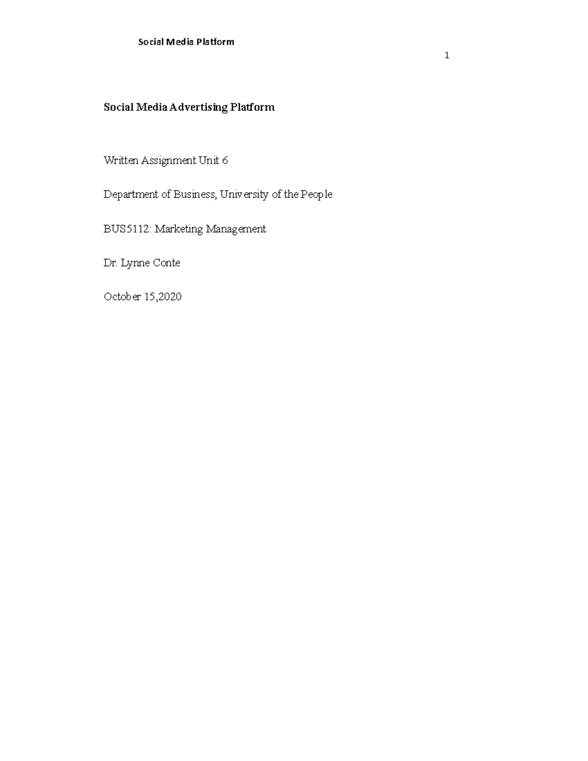 unit 8 business applications of social media assignment 2