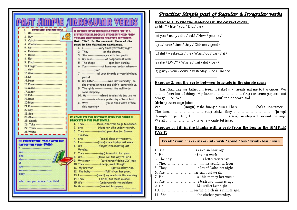 Downloadfile-194 - Simple past simplified - Practice: Simple past of ...