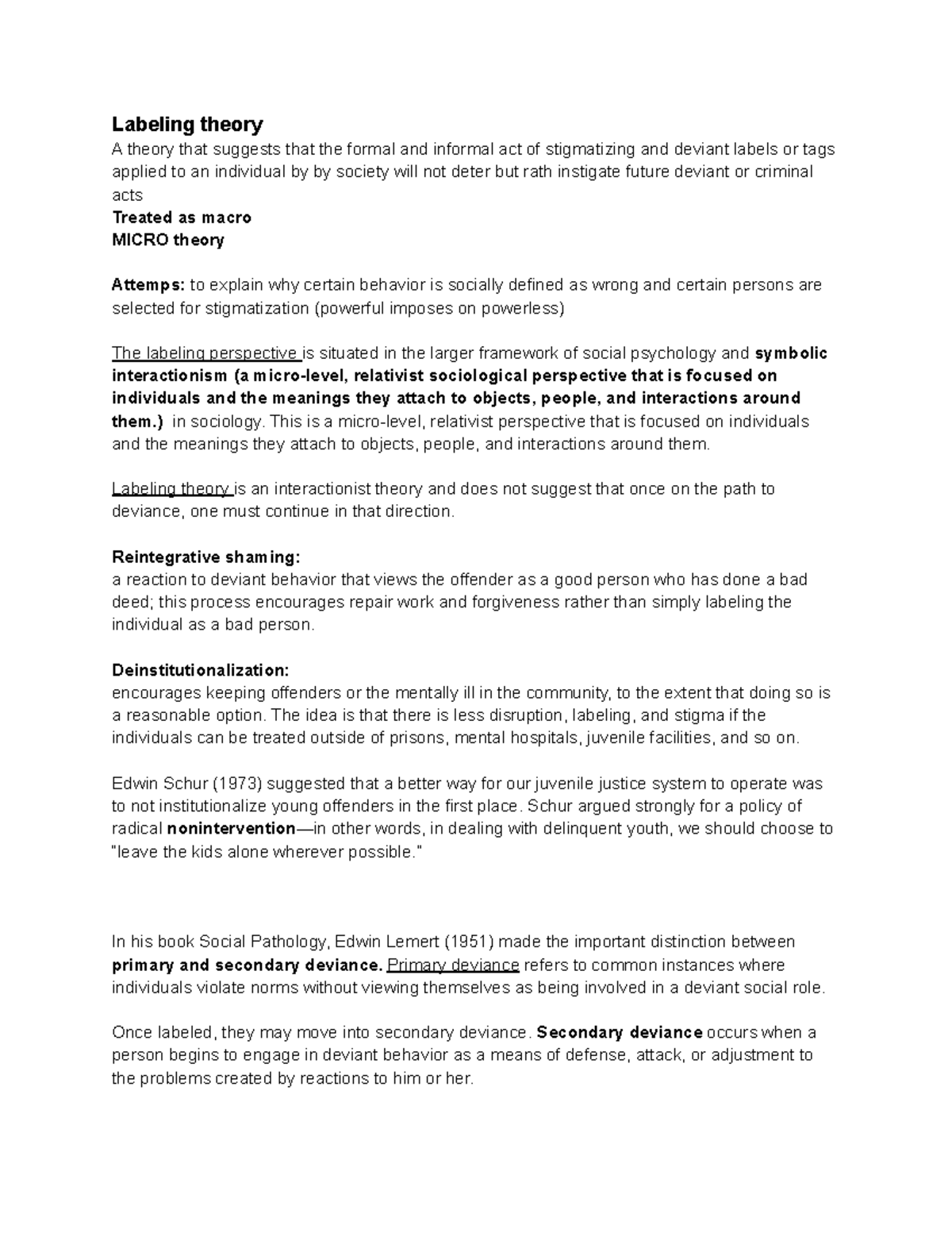 labeling theory case study