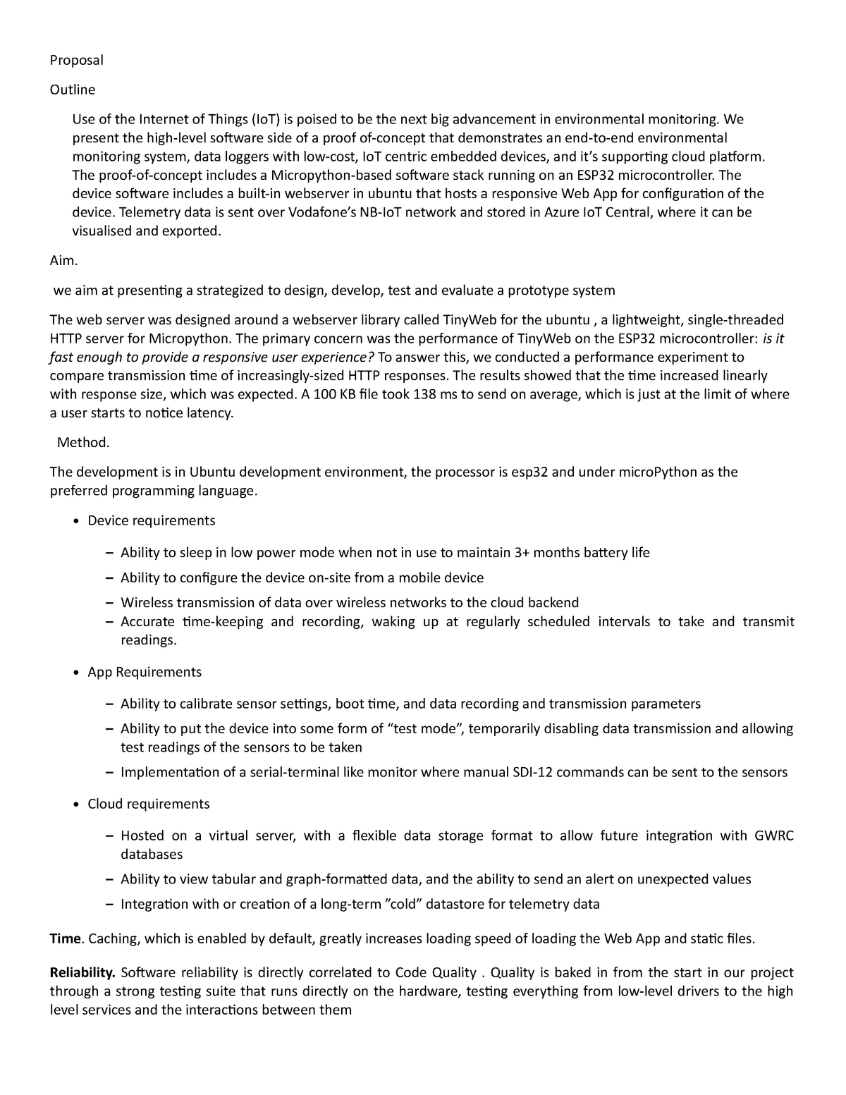 Internet of Things app Proposal uhuihui - Proposal Outline Use of the ...