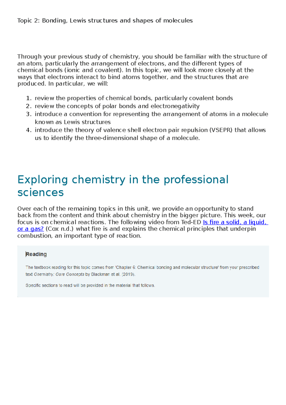 Topic 2 - Topic 2: Bonding, Lewis structures and shapes of molecules ...