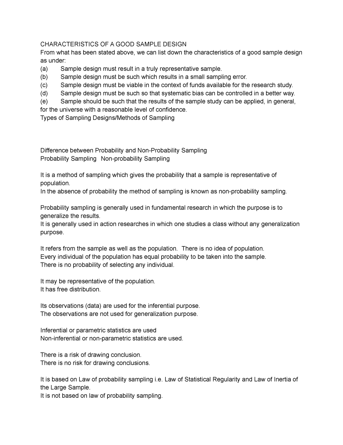 types-of-sample-design-and-basics-of-measurement-characteristics-of-a