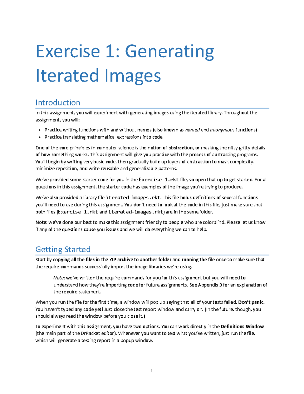 Exercise 1 Racket - Exercise 1: Generating Iterated Images Introduction ...