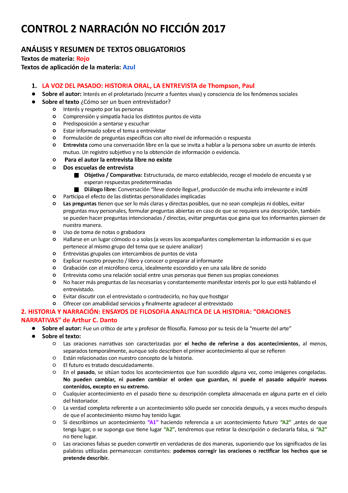 Control 2 - Narración no Ficción - Resumenes y apuntes - CONTROL 2 ...