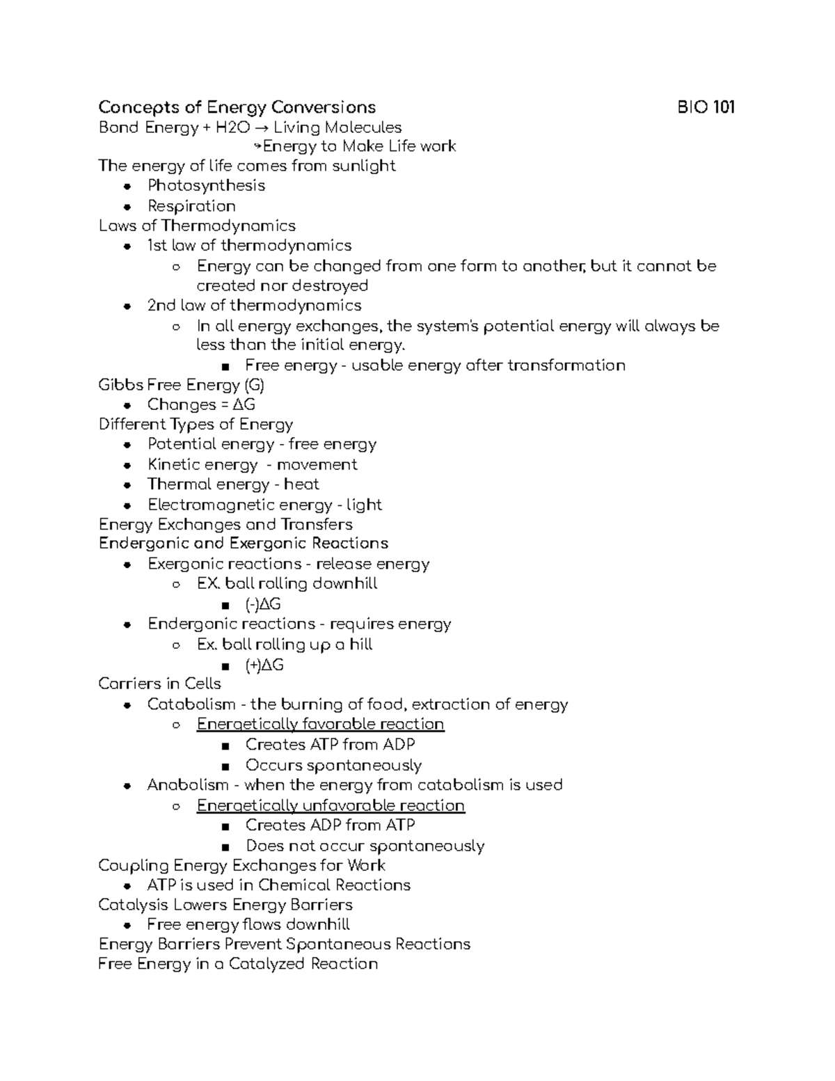 Concepts Of Energy Conversions - Dr. Canning - Concepts Of Energy ...