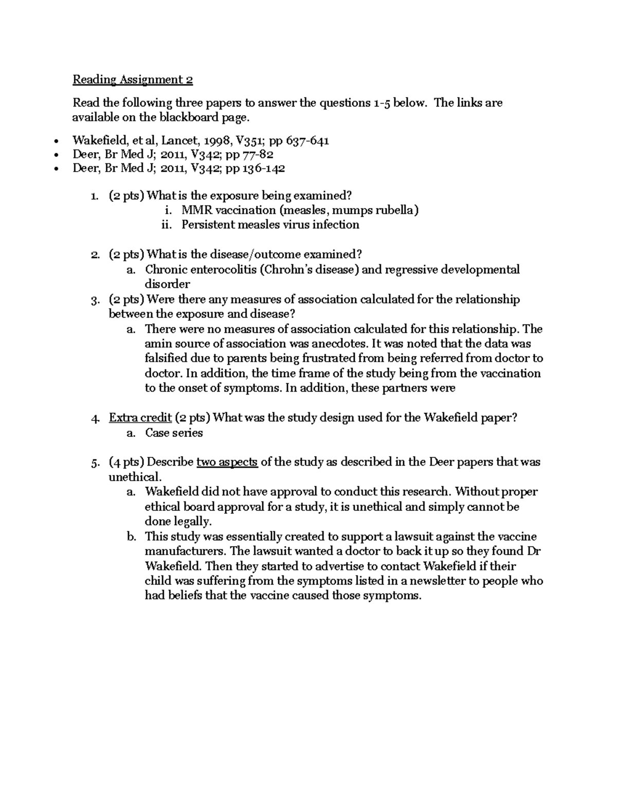 Reading Assignment 2 PBHL301 - Reading Assignment 2 Read the following ...
