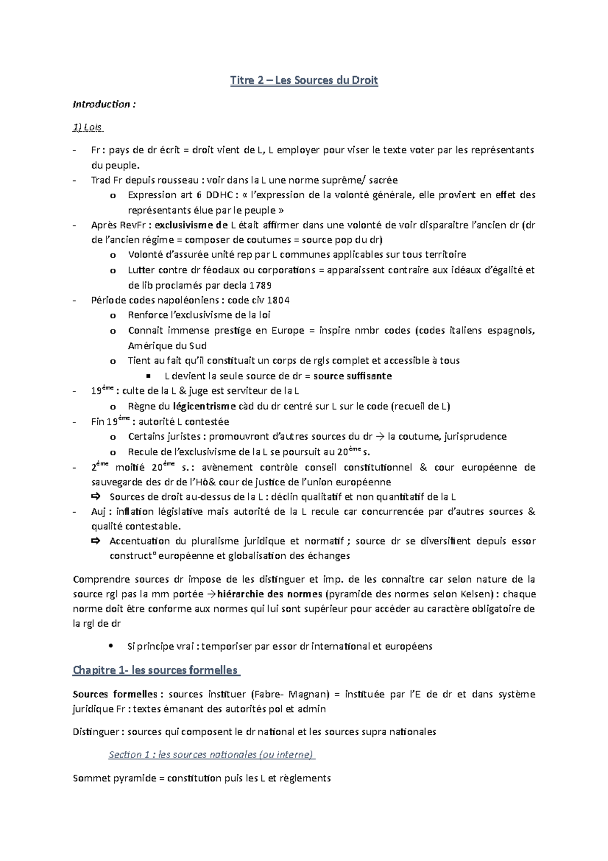 CM intro dr CHAP 2 - Titre 2 – Les Sources du Droit Introduction : 1 ...