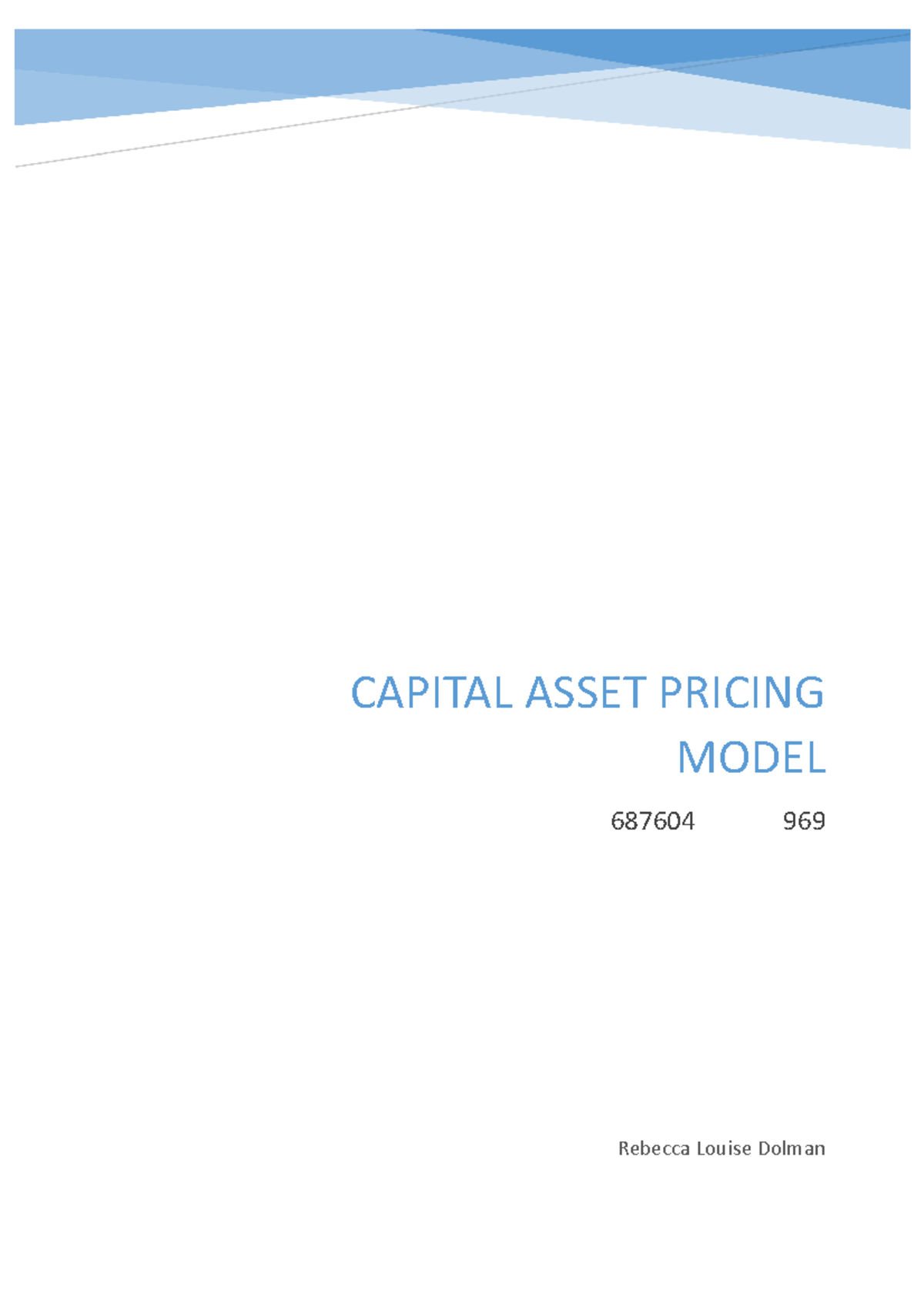 Capital asset pricing model - It will assess its main features, its use ...