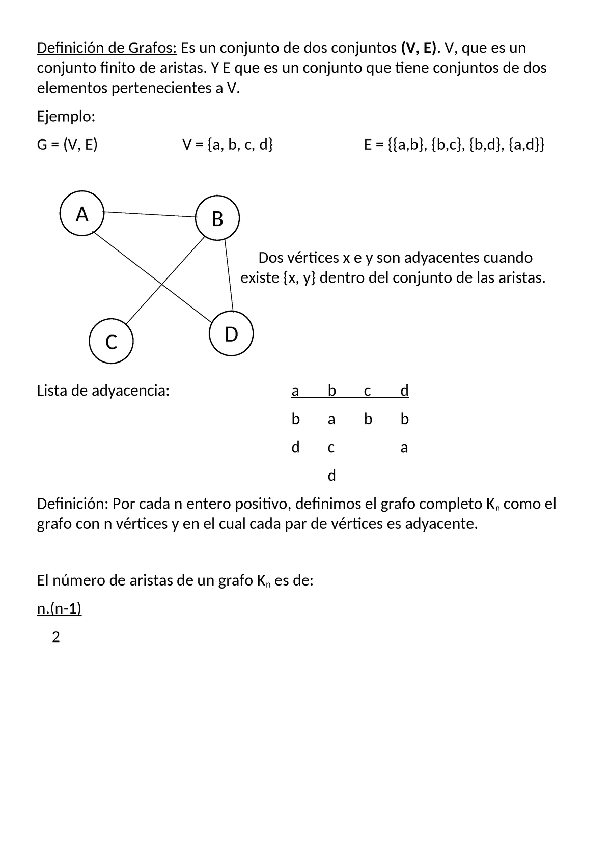 Resumen De Grafos - Definición De Grafos: Es Un Conjunto De Dos ...