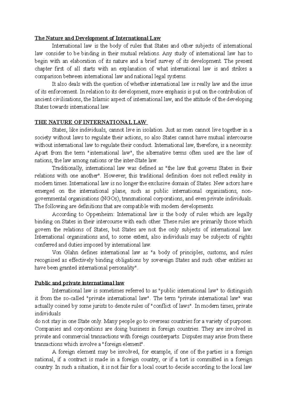 PIL Chapter 1 The Nature and Development of International Law (Final ...