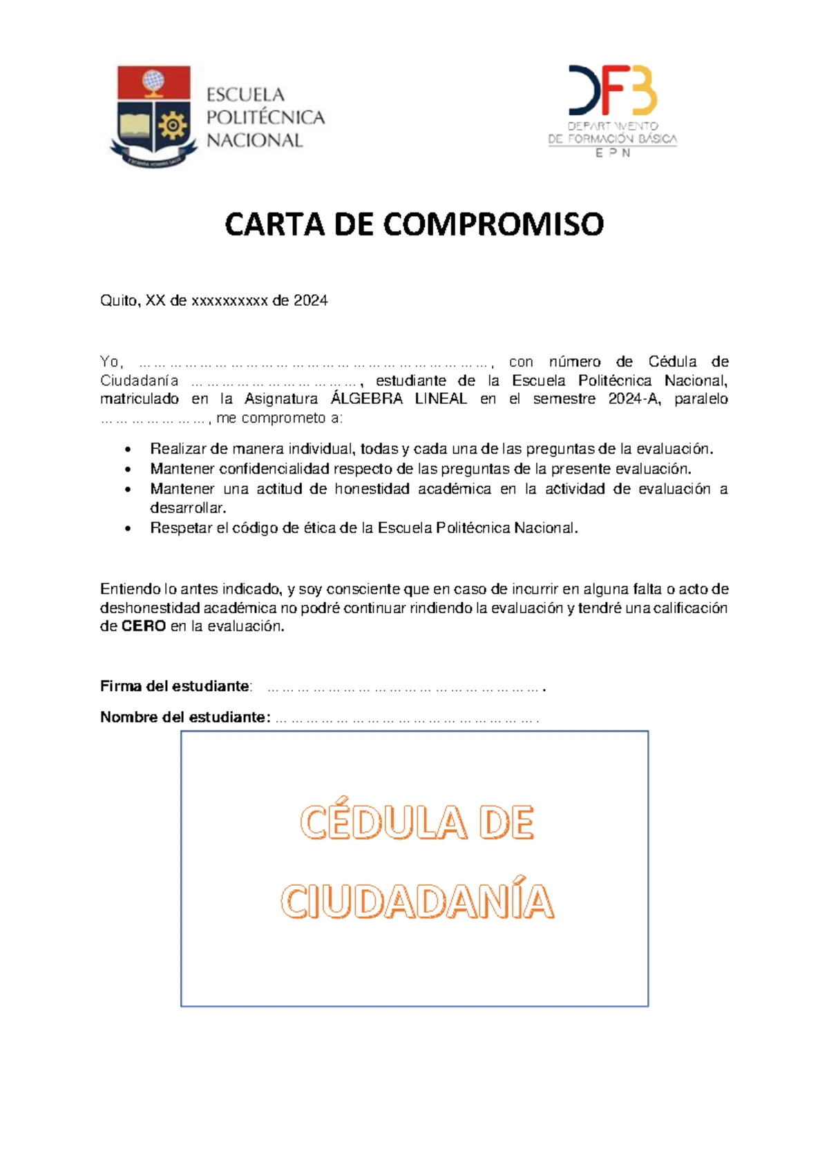 Algebra Ejercicios 202 3A (13) - ESCUELA POLITÉCNICA NACIONAL ÁLGEBRA ...