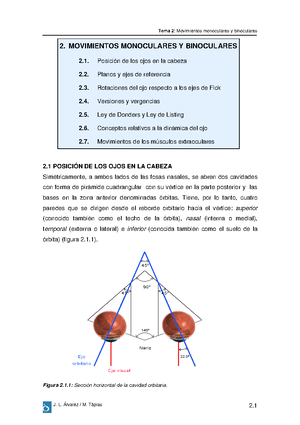 Tema exposcion horoptero - TEMA 6 EL HOROPTERO Disparidad Binocular La ...