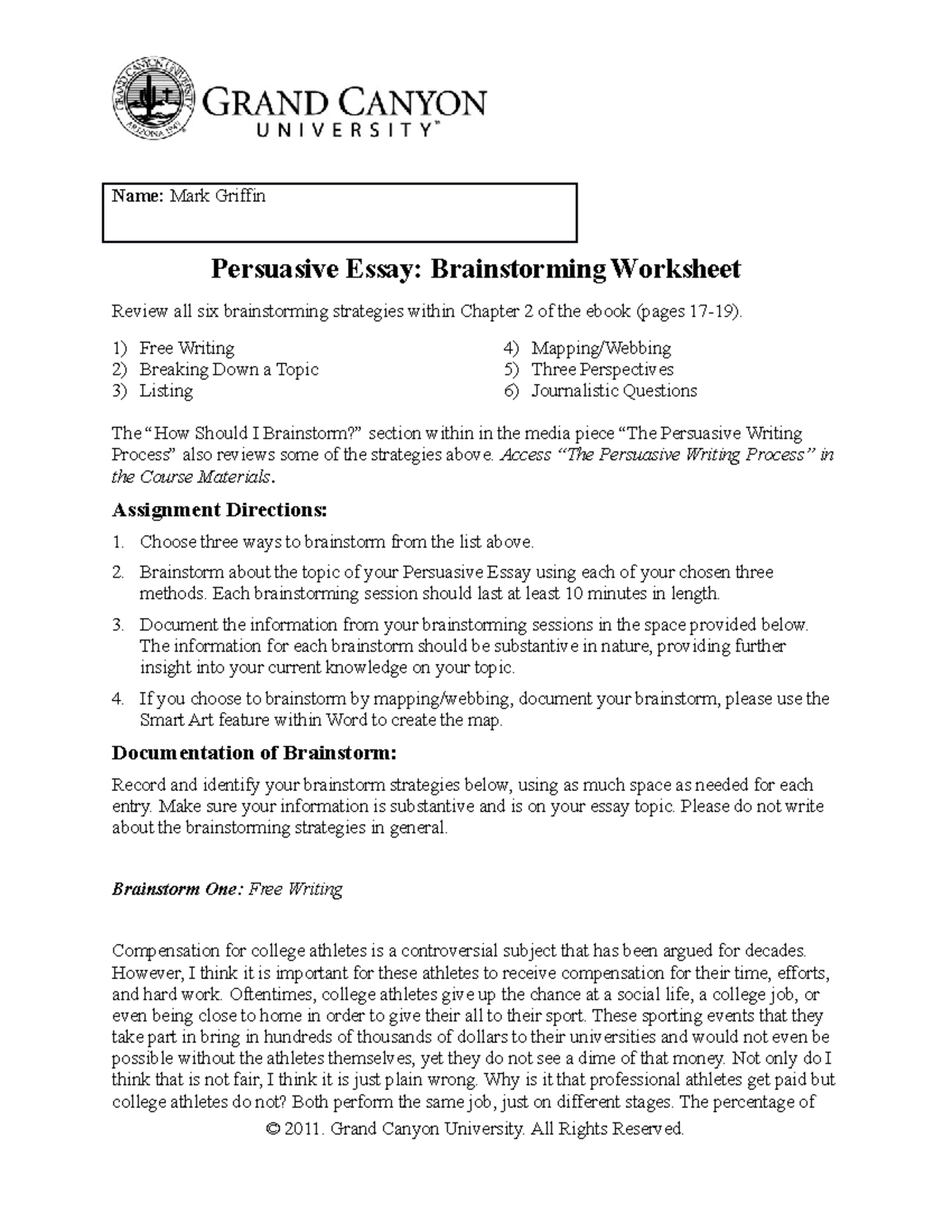 PHI105 T2 Brainstorming Worksheet - PHI-105 - GCU - Studocu