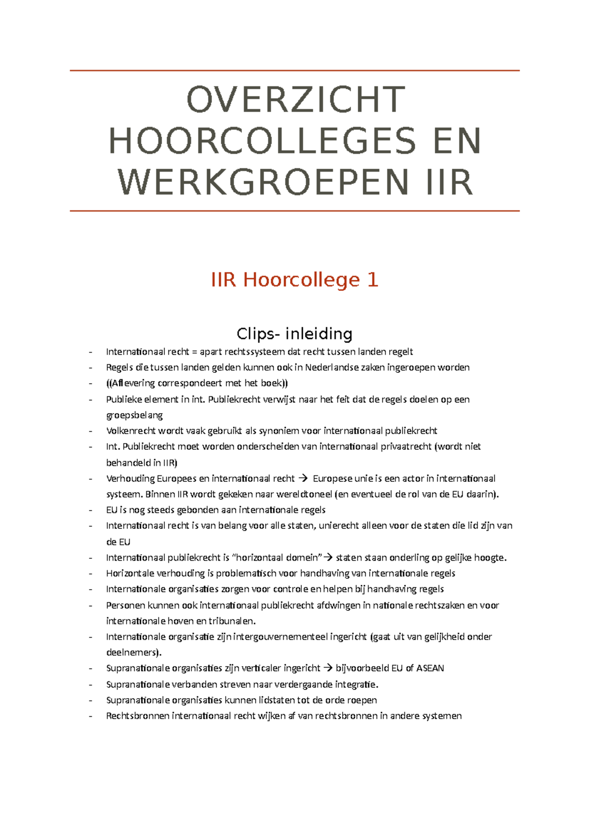 Overzicht Hoorcolleges En Brightspace Afleveringen Inleiding ...