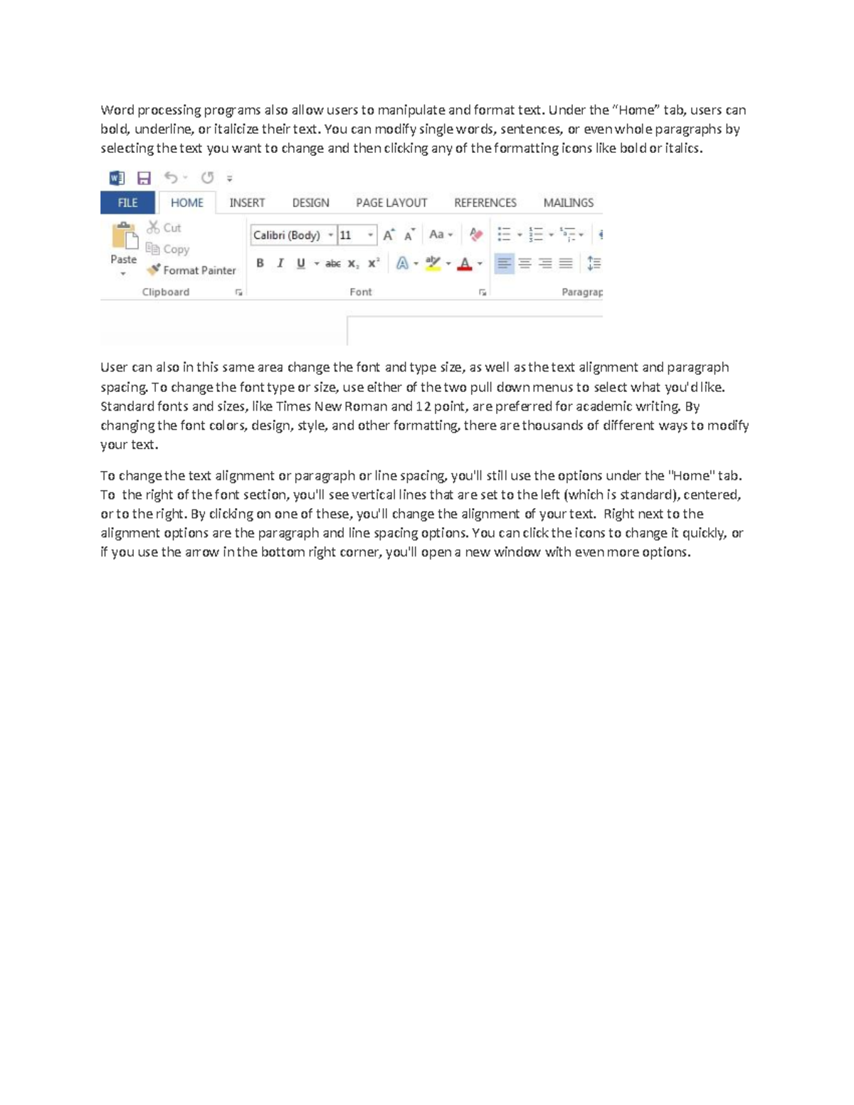 Document - notes - Word processing programs also allow users to ...