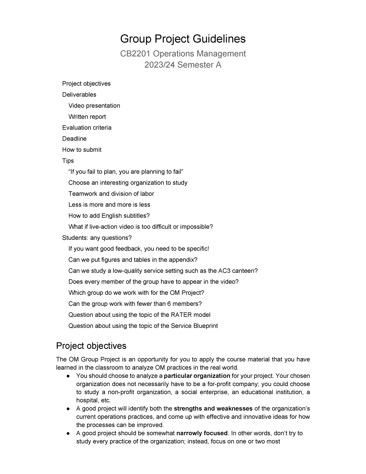 CB2201 2324A – Group Project Guidelines - Group Project Guidelines ...