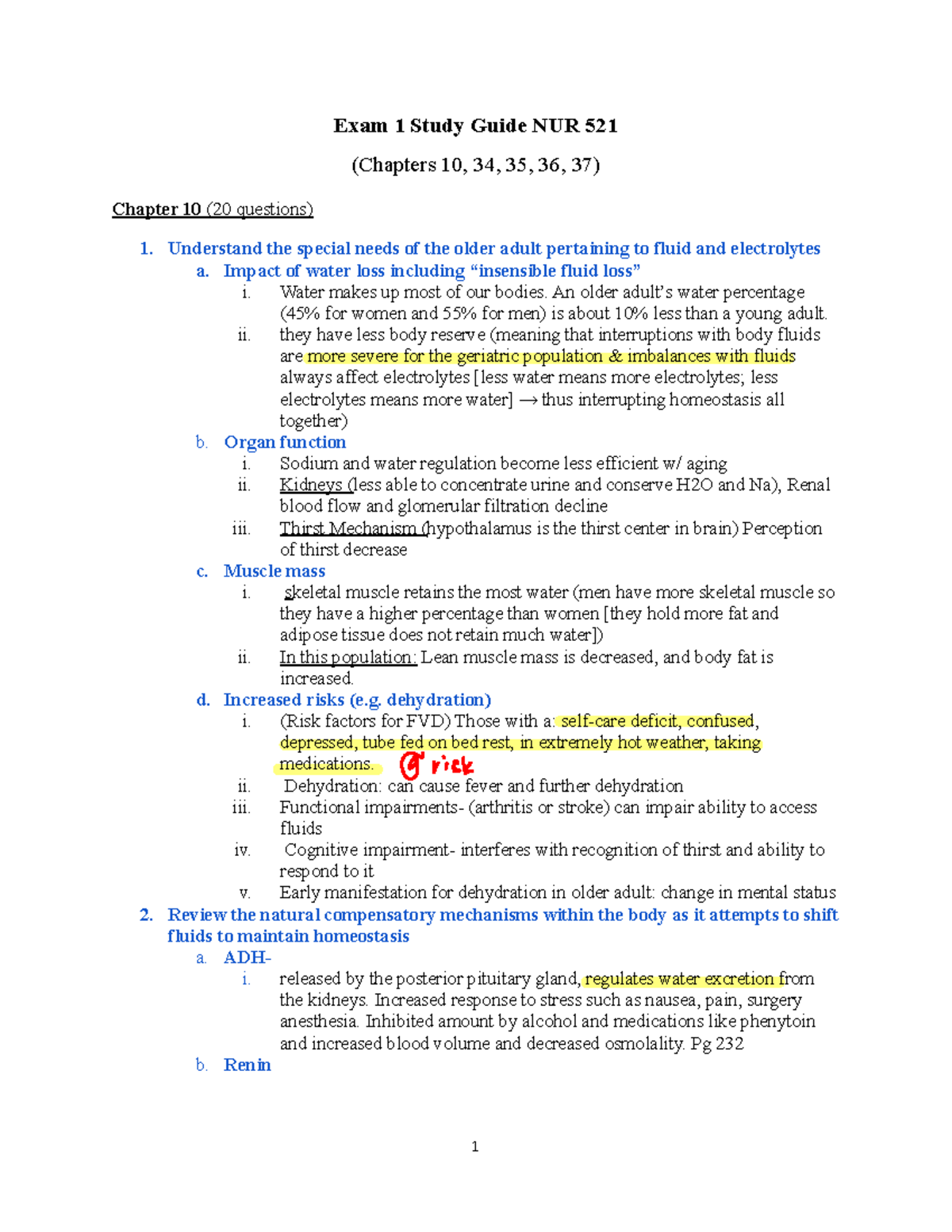 Study Guide Exam 1 (Fall 2022) - Exam 1 Study Guide NUR 521 (Chapters ...