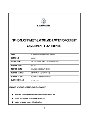 DPI 1223 Assignment 1 Muhammad Muayyad BIN Masaud 20C182 - Penal 