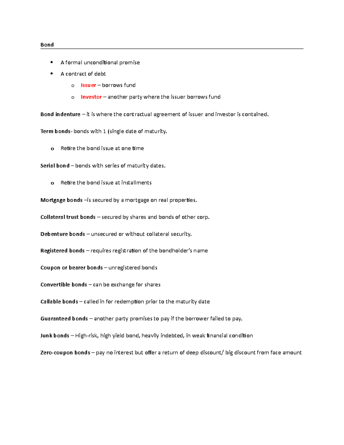 All about Bond - Bond A formal unconditional promise A contract of debt ...